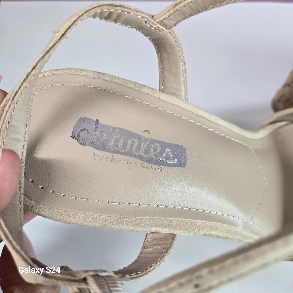 Charles by Charles David Lambert Wedge Sandals Nude Size 10 New/NWOT